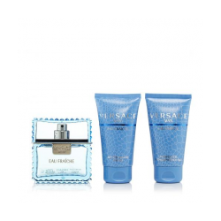 Versace Eau Fraiche 3 Pcs Set: 1.7 Eau De Toilette Spray + 1.7 Perfumed Bath  (Hard Box)