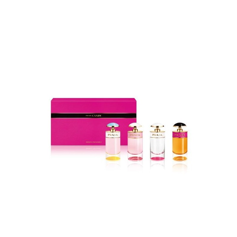 Prada Candy 4 Pcs Mini Set: Candy Sugar Pop 0.24 Oz Eau De Parfum (Individually Boxed)