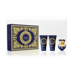 Versace Dylan Blue 3 Pcs Set For Women: 1.7 Eau De Parfum Spray (Hard Box)